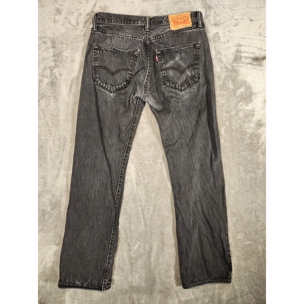 Levi's 501 Jeans Men's‎ 30X29 (Tag 32X30) Black Straight Baggie Button Fly